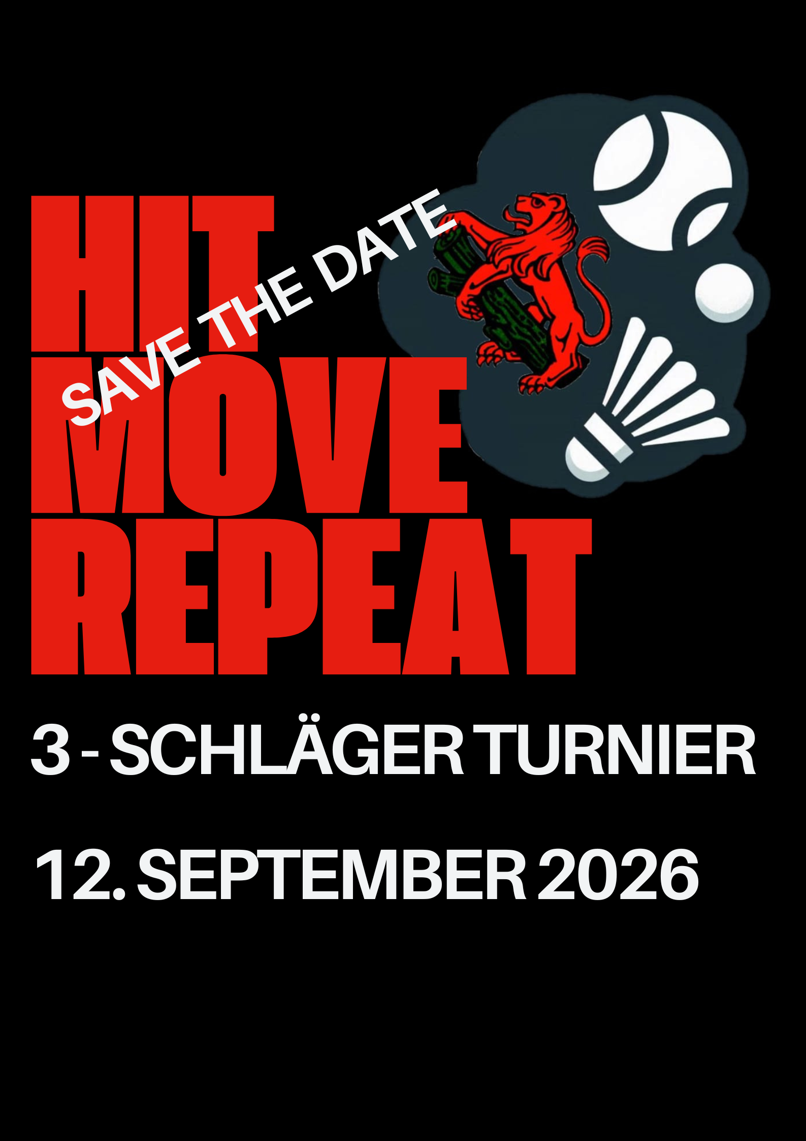 Save the date! 3-Schlägerturnier am 12.09.2026