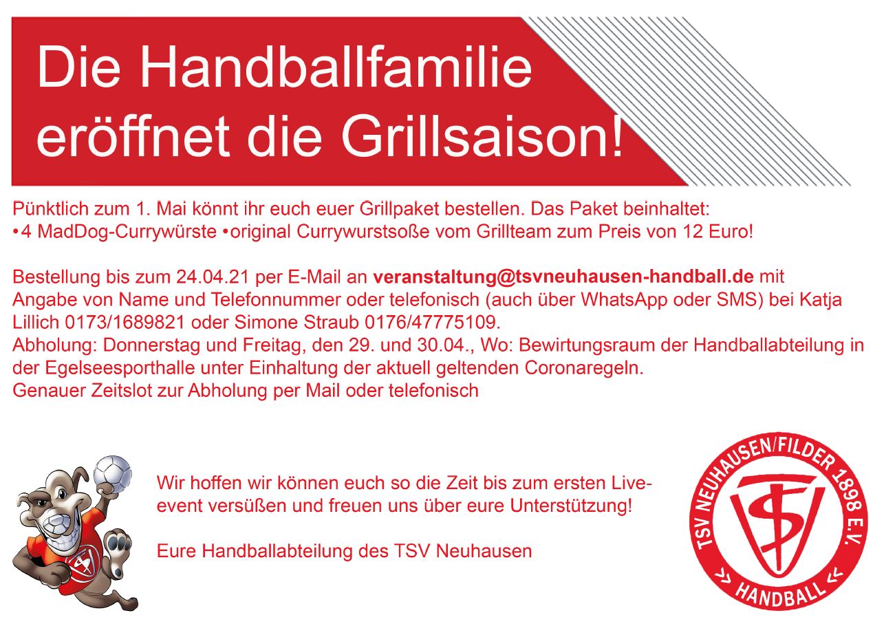 Die Handballfamilie eröffnet die Grillsaison!