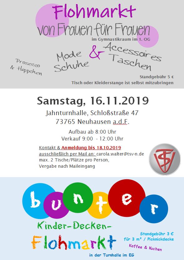 Deckenflohmarkt und Frauenbazar 16.11.2019